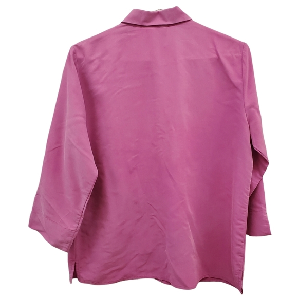 Liz Claiborne Button Down Pointed Collar Blouse - Picture 2 of 7